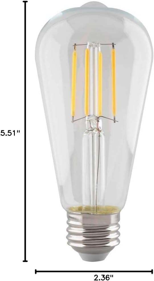 Satco S8554 Medium Bulb in Light Finish, Clear