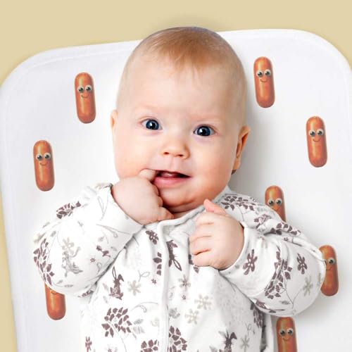 Azeeda 'Funny Sausage Face' Baby Burp/Wash Cloth (BC00035310)2