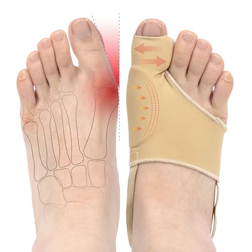DR JK- Bunion Corrector for Women and Men, 2 pcs, Beige, Big Toe Straightener for Bunions Relief, Bunion Splint for Hallux Valgus