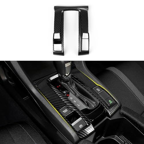 Image of Gear Shift Panel Cover Decals for Honda Civic 2016 2017 2018 2019 2020 2021 10th Gen Accessories ABS Carbon Fiber Interior Stickers