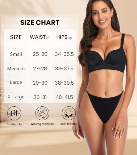 Image of Eiggam Women's Cotton Bikini Panties,High-Cut Full Coverage Stretch Cool Underwear for Women