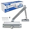 Lightweight Automatic Door Closer - FS-1306 Lite - Hydraulic Auto Door Closer No Slam - Grade 3 Slow Close Door Hinge - No Slam - Closing Hinge for Home Use - Easy to Open Arm - Self Closing (Silver)