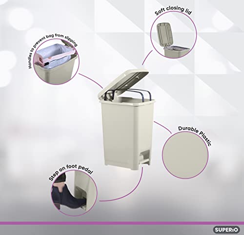 Lata de basura con pedal Superio Slim 10.5 gal, pack 2 miniatura 6