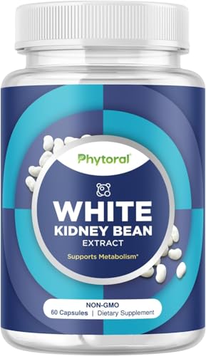 White Kidney Bean Extract Carb Blocker - White Kidney Beans Supplement for Metabolism Boost & Ease Calories from Starchy Food - Carb Control Supplements - 60 Capsules
