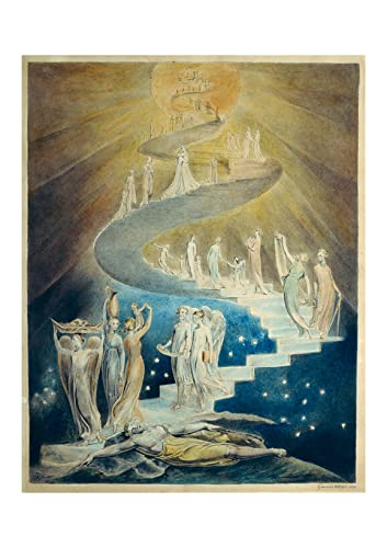 Poster William Blake encadré Jacob's Ladder affiche mat taille S déco murale chambre
