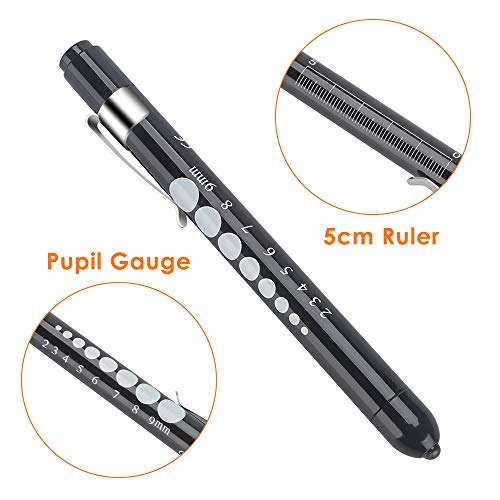 Cavn Pen Light With Pupil Gauge Led Penlight For Nurses Doctors, 2 Pcs Reusable Medical Penlight For Nursing Students (Black/White) #TOP3