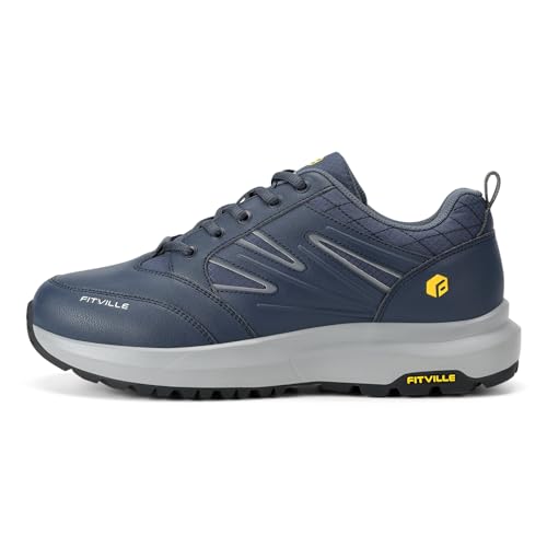 Image of FitVille Mens Wide Hiking Shoes Outdoor Walking Shoes Trekking Trails Sneakers with Slip Resistant