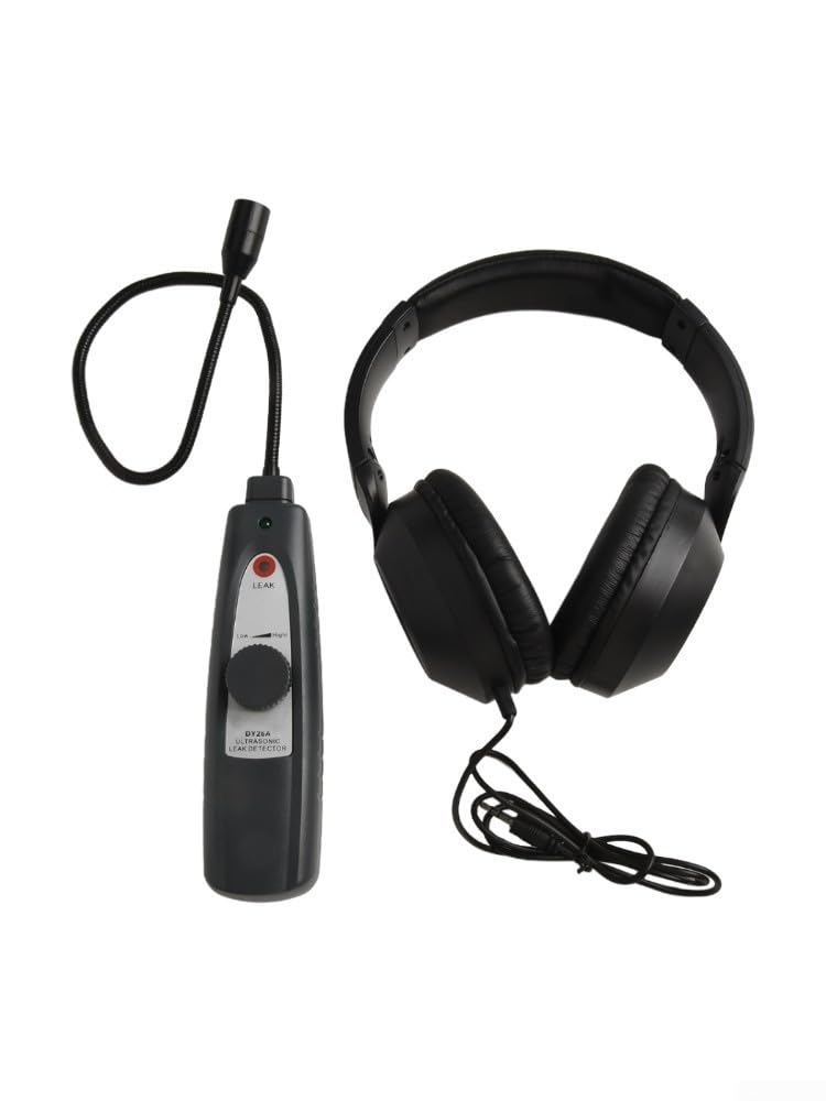 Detector de fugas para prueba de vacío de presión de gas de aire, agua, con alarma de luz de sonido y conector de auriculares, herramienta de diagnóstico portátil para freno de CA