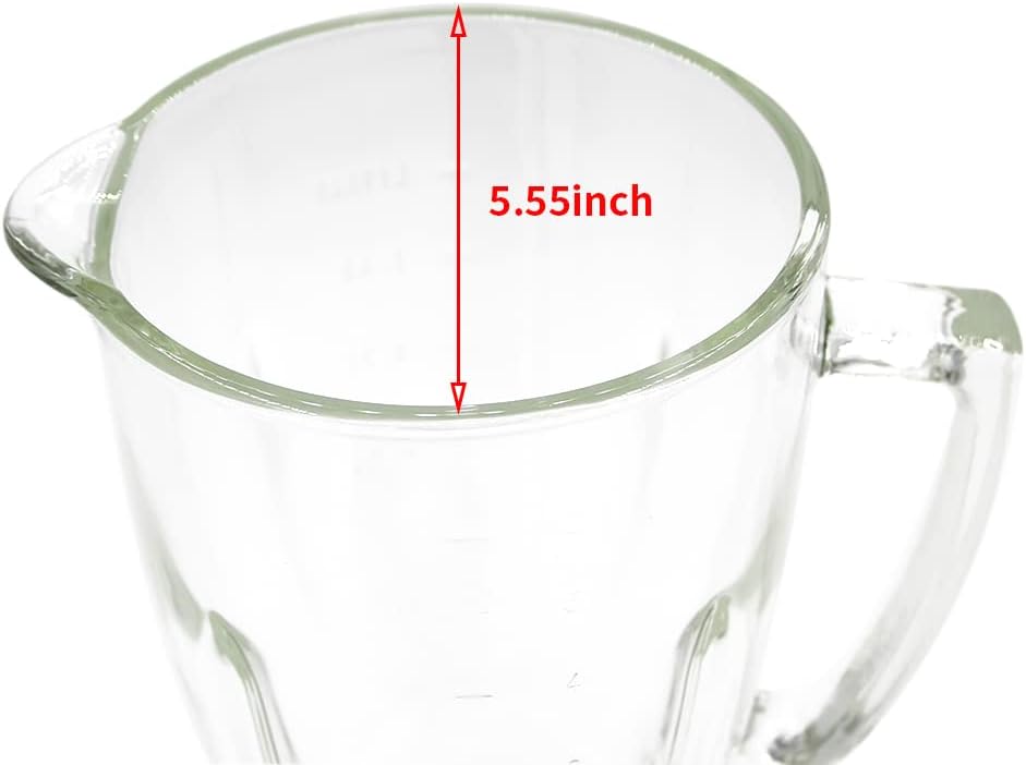 Anbige Replacement parts 6-Cup Glass Jar With Blade, Gasket, Base, Lid, Compatible with Oster Blenders