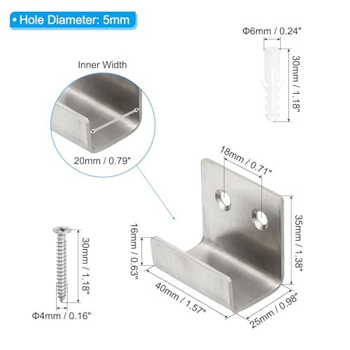Clips de espejo montados en la pared PATIKIL con herrajes XL para colgar azulejos y paneles pesados 3