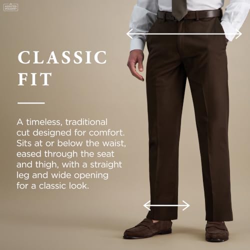 Image of Haggar Men's Classic Fit Premium No Iron Khaki Pant