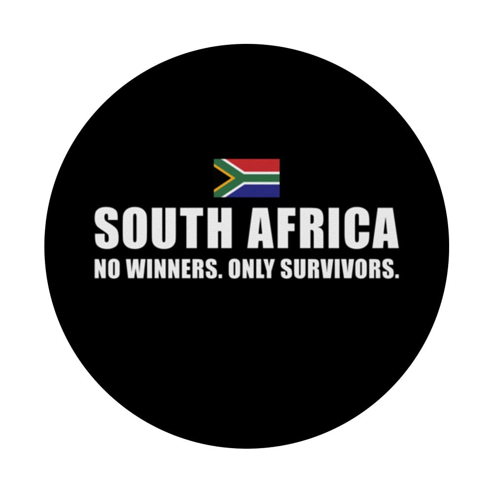 South Africa No Winners Only Survivors South Africa Rugby PopSockets Swappable PopGrip, Black - Image 3
