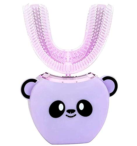 REH Design Kids Ultrasonic 2021 New Generation, Whole Mouth 360 Mouth Cleaning. Hands-Free (Purple, Age 3-7)