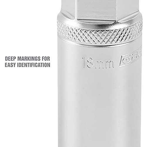 Oem Tools 22881 18 Mm 3/8 Inch Drive Magnetic Spark Plug Socket | Works On Vintage And Modern Passenger Vehicles With 18 Mm Spark Plugs | 2.5 Inches Deep | Strong Magnet Keeps Spark Plug In Place #TOP4