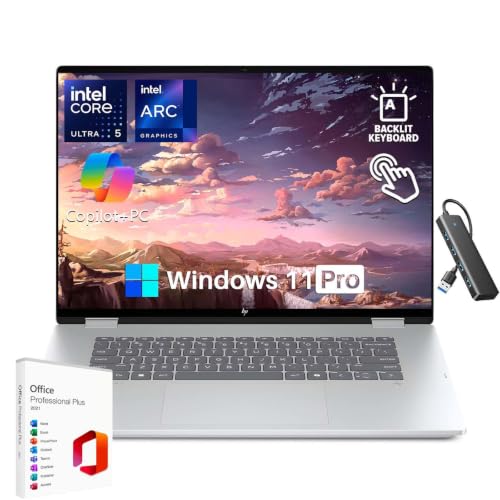 Image of HP OmniBook 7 17.3 Inch Next Gen AI PC, 17.3 inch FHD IPS Business Touchscreen Laptop, Intel Core Ultra 5 226V, 16GB LPDDR5X-8533 MT /s 1TB SSD, Intel Arc GPU, Backlit KB, Windows 11 Pro, Copilot+ AI PC