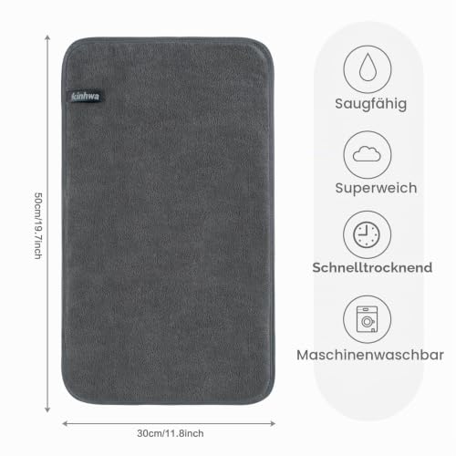 KinHwa 10er Pack gästehandtücher 30x50, Mikrofaser Handtuch, Flauschiges gästehandtücher,Weich &Saugstark gästehandtuch 30x50cm, Dunkelgrau – Ansicht 2