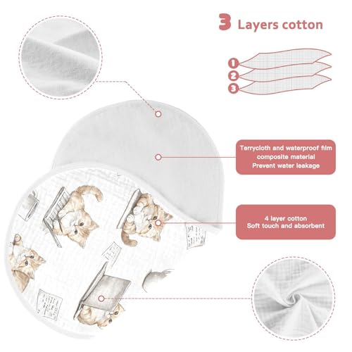 vvfelixl Busy Kitten Working Burp Cloths for Baby Boy Girls Baby Washcloths Burp Rags 1 Pack3