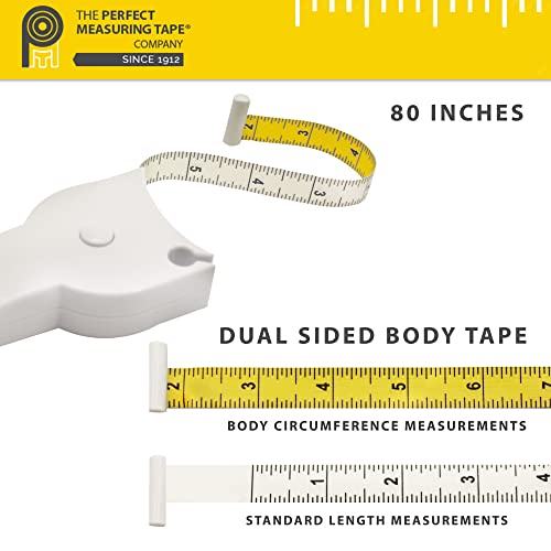3 Piece Measuring Tape For Body Kit - Automatic Telescopic 80 Inch Tape Measure Body Measuring Tape For Weight Loss, Muscle Gain - Metric Body Measure Tape Retractable & Self-Tightening #TOP4