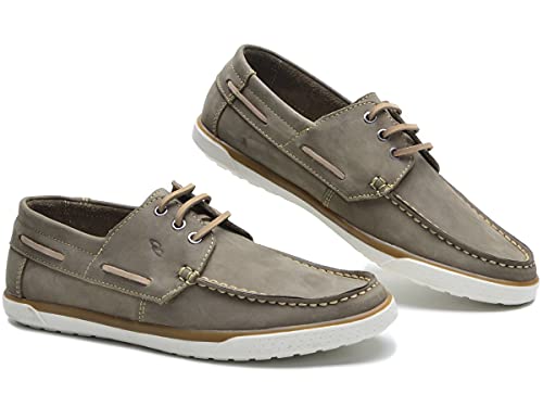 Docksides Masculino De Cadarço Em Couro Nobuck Casual (MARFIM, BR, Adulto, Numérico, 41)