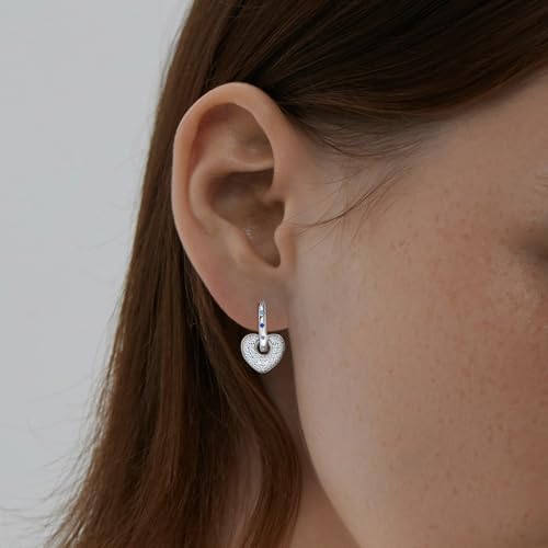Heart Earrings for Teen Girls Women - Sterling Silver Love Heart Hoop Earrings Hypoallergenic Colorful Cubic Zirconia Lightweight Heart Shaped Loop Earring Gifts for Daughter Granddaughter Christmas2