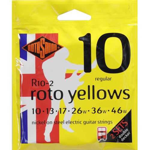 Rotosound Roto Yellows Double Deckers Electric Guitar Strings 2-Pack - Les Beatles, Paul McCartney, John Lennon, RIngo Starr, George Harrison Rotosound Roto Yellows Double Deckers Electric Guitar Strings 2-Pack