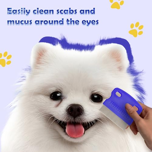 Flea Comb for Cats and Dogs, 6 Pack Pet Lice Comb Set Eye Comb Flea Combs Pet Grooming Pets for Small, Medium & Large Pets (Blue) - Image 4
