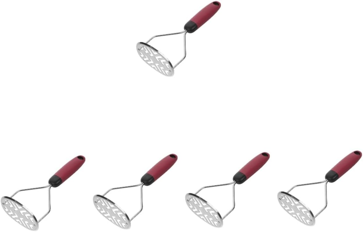 IMIKEYA 5pcs Manual Potato Masher Ergonomic Vegetable Crusher for Smooth Potatoes Easy to Clean Kitchen Tool for Home and Restaurant Use