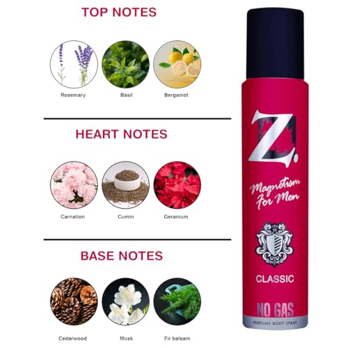 Z magnetism for Men's Classic No Gas Deo,120 Ml X 2,Woody,Musky Fragrance,Luxury Deodorants,Prevents Odor,Refreshing Premium Aromatic Long Lasting Perfume,Body Spray for Party,Office,Date (Pack Of 2)