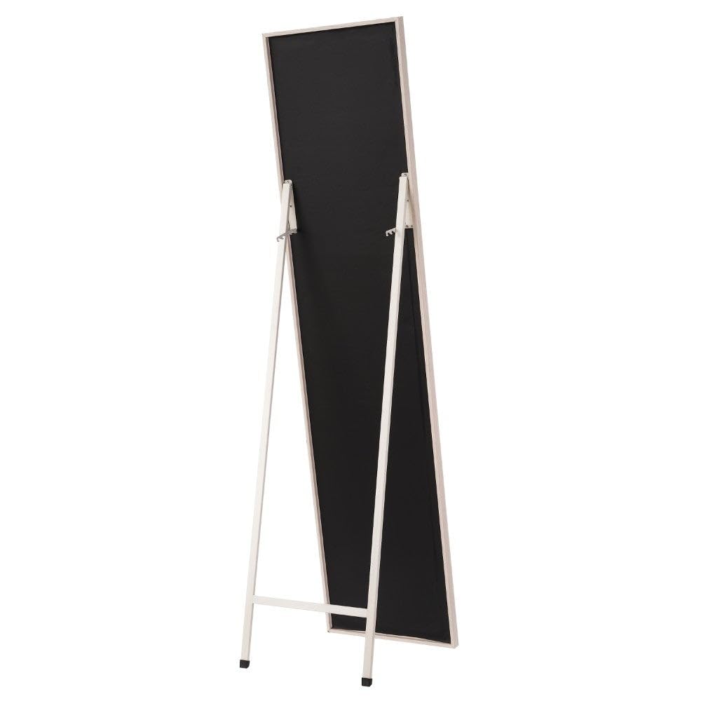 LOLAhome - Espejo de Pie Blanco 4 Posiciones de 37x157 cm. Espejo de Cuerpo Entero con Marco con Vetas de Madera para Vestidor y Dormitorio. Ligero, Resistente y Ajustablen en Inclinación