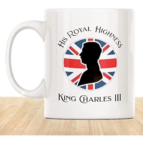 LINGJIONG King Charles III United Kingdom Flag Mug - Charles III Royal Commemorative Gift Mug,King Charles United Kingdom Flag Mug to Congratulate The New King Charles III Mug, 11OZ Cover