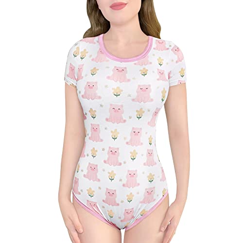 LittleForBig Cotone Pagliaccetto Onesie Pigiama Bodysuit – Porcellino Bodysuit Rosa M