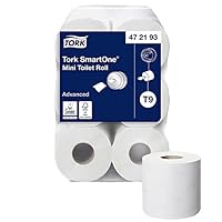 Tork SmartOne Mini Toilettenpapier Weiß T9, Advanced, 2-lagig, 12 × 620 Blatt, 472193