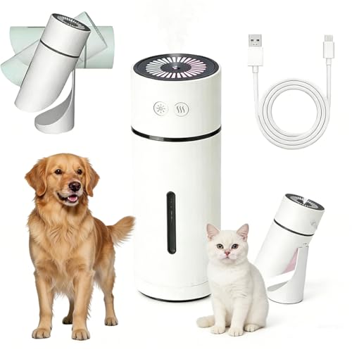 Dog Humidifier, USB Cool Mist Humidifier for Small Dogs, 90° Adjustable Nozzle, Whisper-Quiet Operation for Collapsed Trachea Relief, ABS Material, 2.83 * 2.83 * 7inch