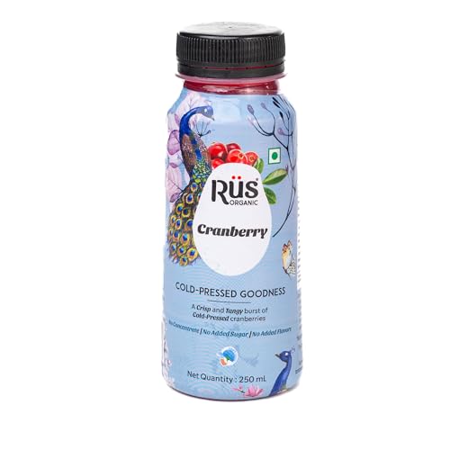 Image of Rus Organic Apple Cranberry Juice | Cranberry & Apple Juice | Natural & Cold-Pressed | Pack of 6 (250ml Each) | Refreshing Sugar Free Drinks | No Preservatives | Rich in Antioxidants