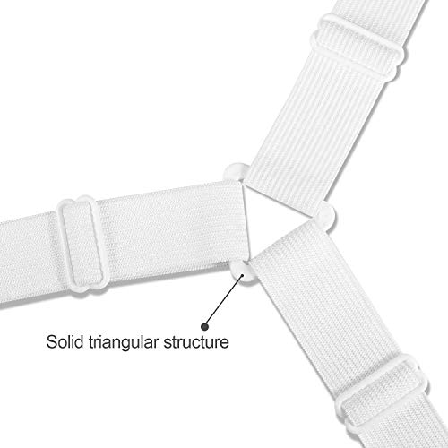 PAMIYO 8 Stück 3-Wege Verstellbare Bettlakenspanner, Weiß Elastisch Verstellbare Bettlakenclips Spanner Bettlakenspanner Tischtuchspanner, für die Ecken von Bett, Matratze oder Sofa (14-25cm) - Image 4