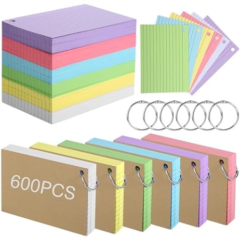 A6 Ruled Index Cards with Binder Rings Cover