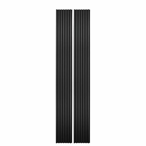 DECOON - Lot de 2 Panneaux tasseaux Bois décor Noir - Isolation Acoustique & Design Moderne - Fond Noir, idéal tête de lit & Bureau - Pose Facile - 250 x 30 x 1,9 cm (1,5m²)