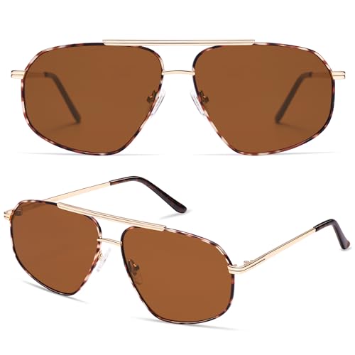 Image of SOJOS Retro Hexagon Aviator Sunglasses for Women Men Trendy Vintage UV400 Protection Shades SJ1200