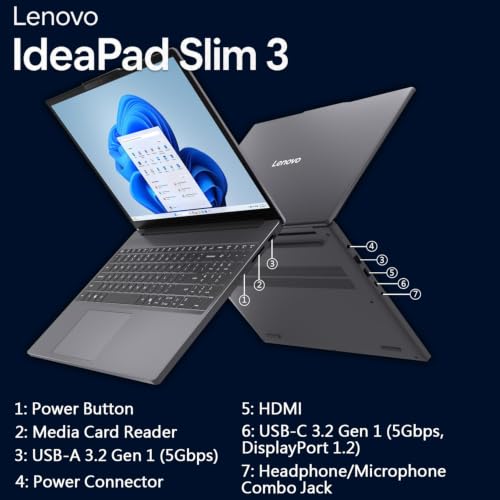 Image of Lenovo IdeaPad Slim 3 Business Laptop, Powerful Intel Core i7-13620H (10 Core, 4.9 GHz Turbo Speed), 16GB DDR5 RAM, 1TB Total Storage (Two 512GB SSDs), Copilot AI, 15.3 inch WUXGA Display, Windows 11 Pro