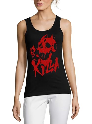 Camiseta sin mangas para mujer Atspauda Anime 63 en algodón negro para verano