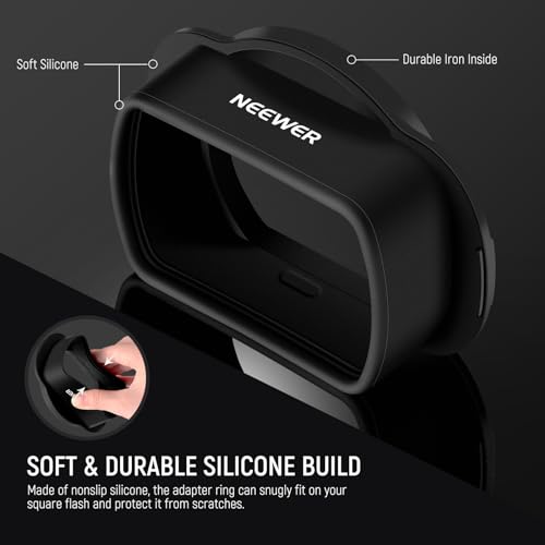 Image of NEEWER SFR2 Silicone Square Flash Head Adapter Ring for Z760 NW760 NW700 NW620 NW635II TT560 Square Speedlight M12 Dome Diffuser CRM2 Magnetic Round Flash Head Accessory Color Gel Kit