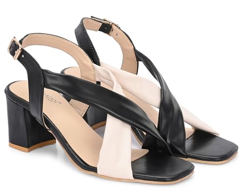 Image of Karaddi Women Fashion Sandal | Ladies Sandals Pull On Block Heels for Women | Office Wear Footwear for Women | Party Sandals for Women | Back Strap Ladies Sandal