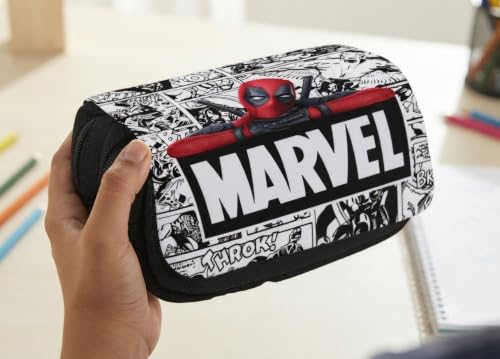WLStore Trousse Double Compartiment Dead Pool – Grande Capacité de Rangement, Étui Scolaire avec Motif Éclair, Accessoire pour École, Collège, Lycée et Bureau – vue 2