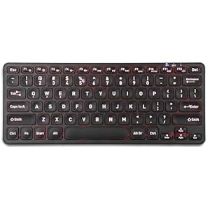 Perixx PERIBOARD-832RGB Kabellose Mini-Tastatur mit RGB-Hintergrundbeleuchtung, bis zu 3 Multi-Geräteverbindungen, Schwarz, US-Englisch