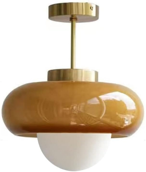 Plafonnier en verre orange de style nordique, luminaire haut de gamme pour salon