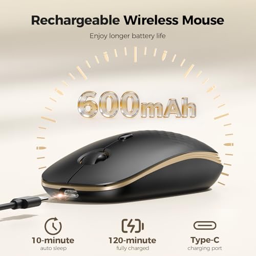 TECKNET Rechargeable Slim Portable Silent Computer 2.4 GHz Wireless Mouse - image 3