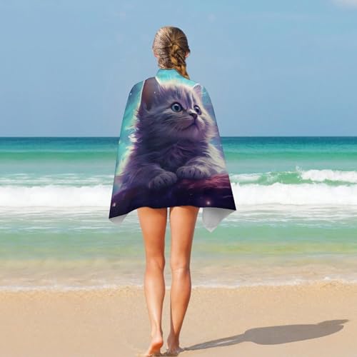 Serviette de plage grande taille drap de bain absorbant pour piscine