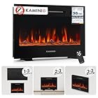 KAMINIO Camino elettrico MARLON - Caminetto elettrico 3-in-1 con riscaldamento, effetto fiamma 3D, 12 colori di fiamma, telecomando (24 pollici)