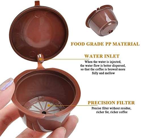 FOROREH 3Pcs Dolce Gusto Coffee Reusable Refillable Pods, Dolce Gusto Machines Coffee Pod Reusable Coffee Capsule for Dolce Gusto with 1 Plastic Spoon and 1 Cleaning Brush