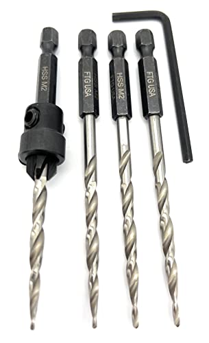 Image of FTG USA #8 (11 /64 inch) Wood Countersink w / 3 Repl. Bits, 3 /8 inch Collar & Hex Key